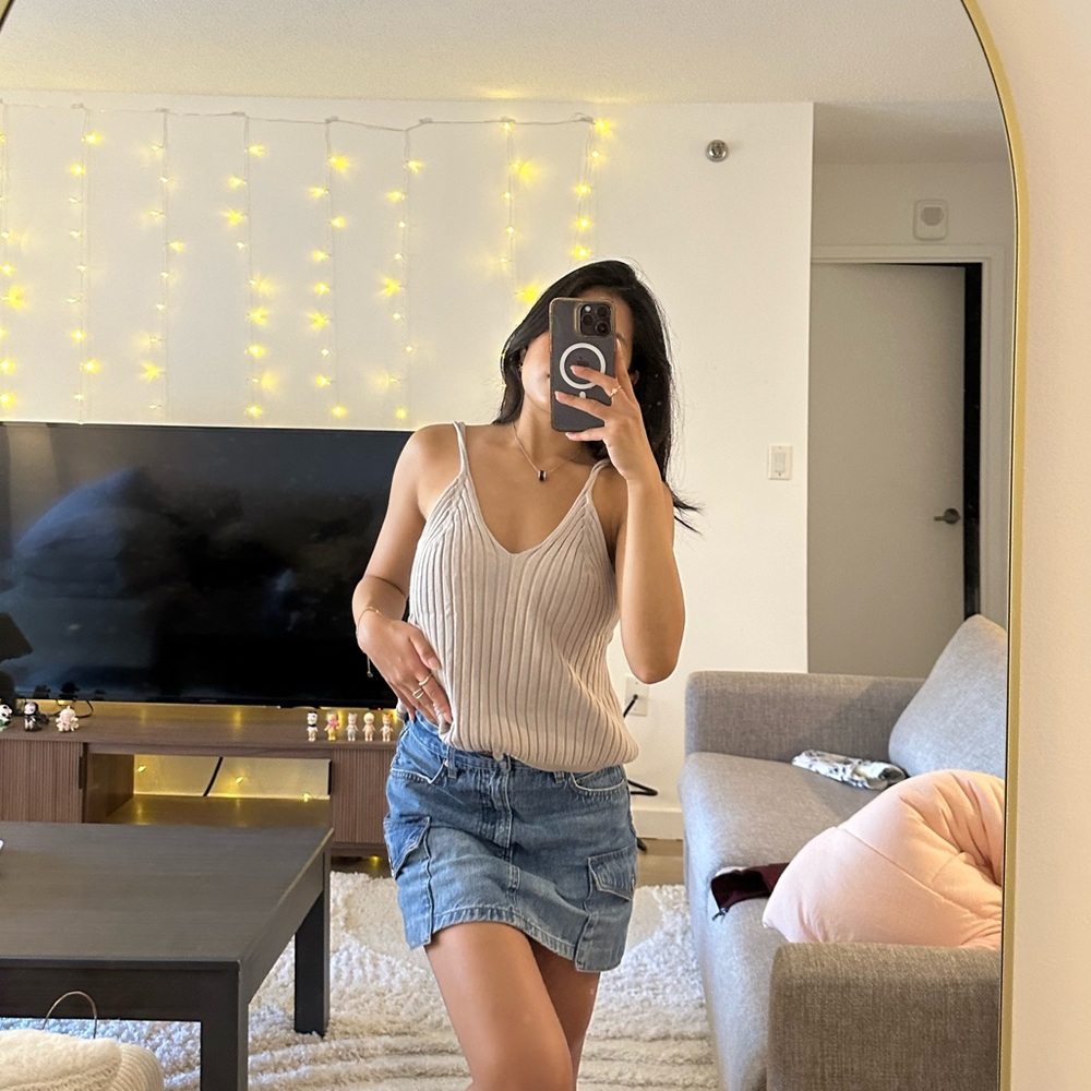 Taupe Ribbed Knit Top